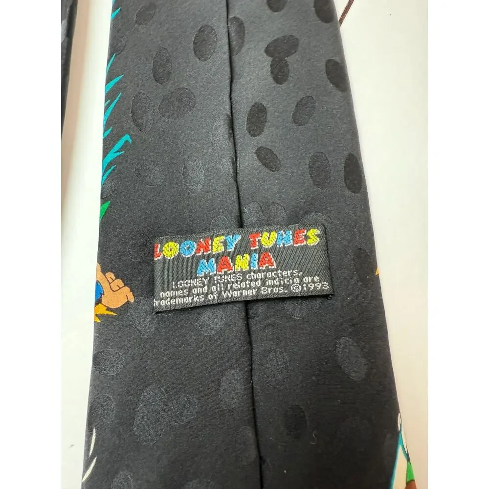 Vintage Looney Tunes Cartoon Silk Neck Tie Bright Colorful Novelty Fun